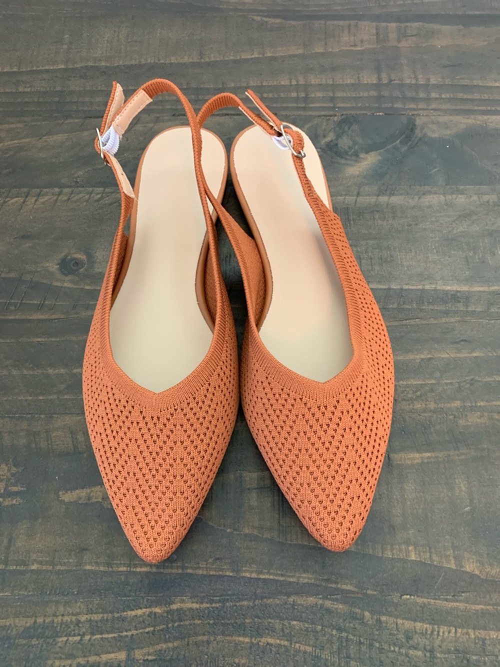 Women's Pointed Knit Slingback Flats - Brown